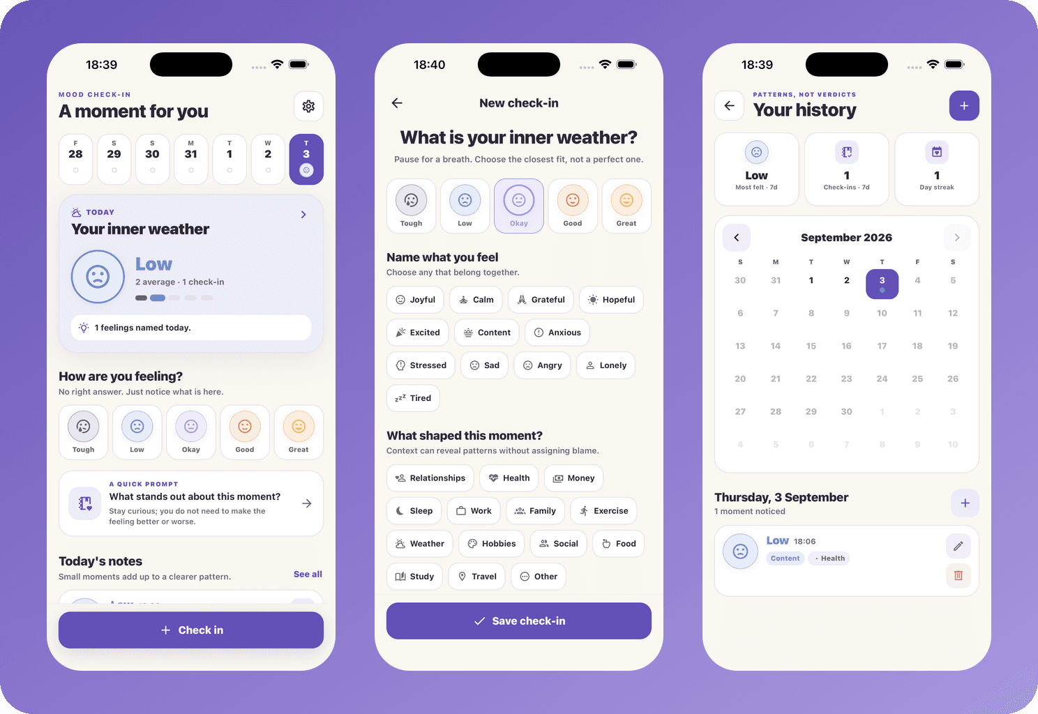 Mood Check-In preview